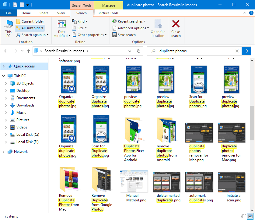 Delete Duplicate Photos on a Windows 10