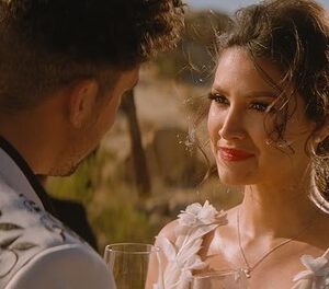 Bad Bunny and Andrea Munoz in bullet train.